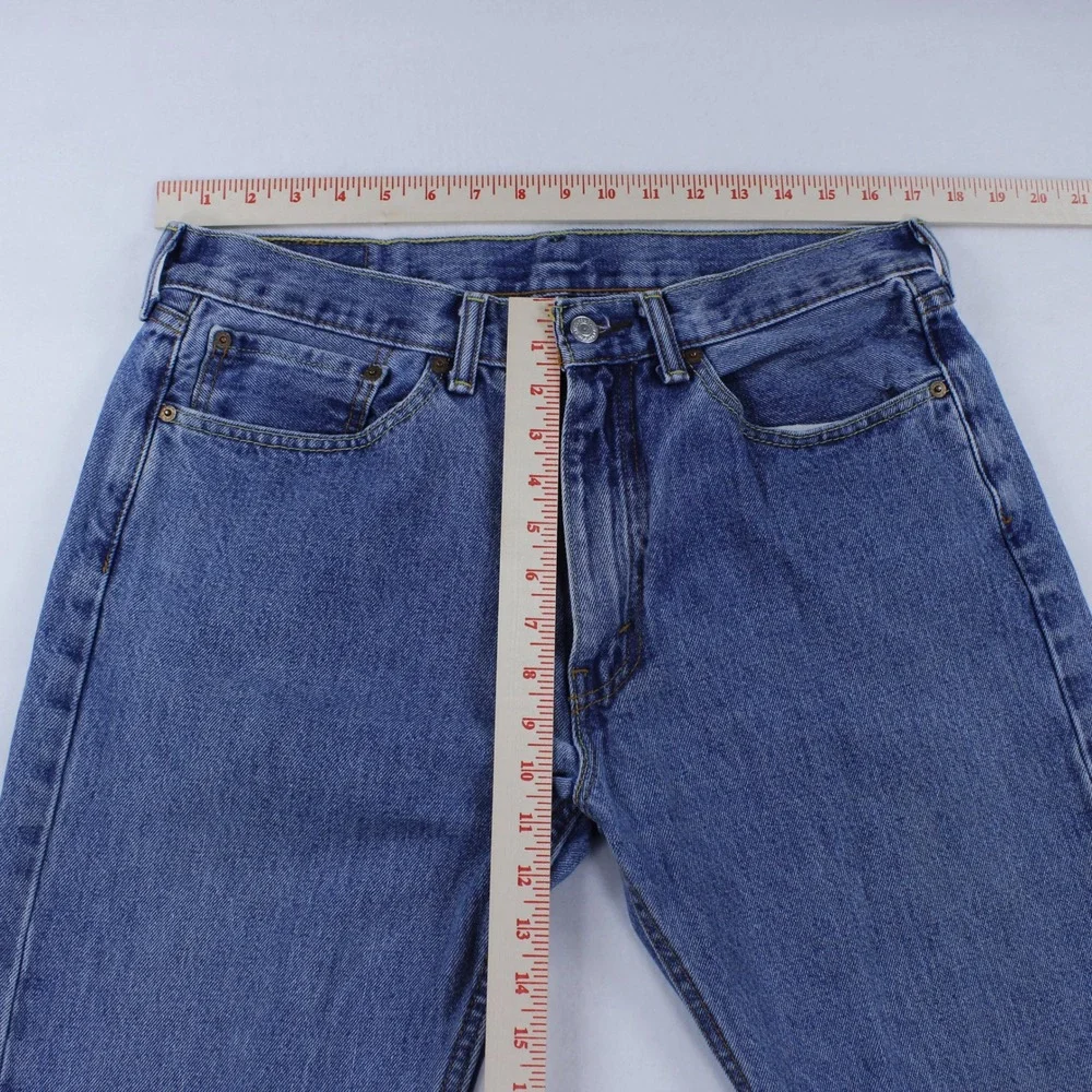 Levi's 505 Straight Fit Men's Blue Jeans Size W34 L36 Regular Fly Denim